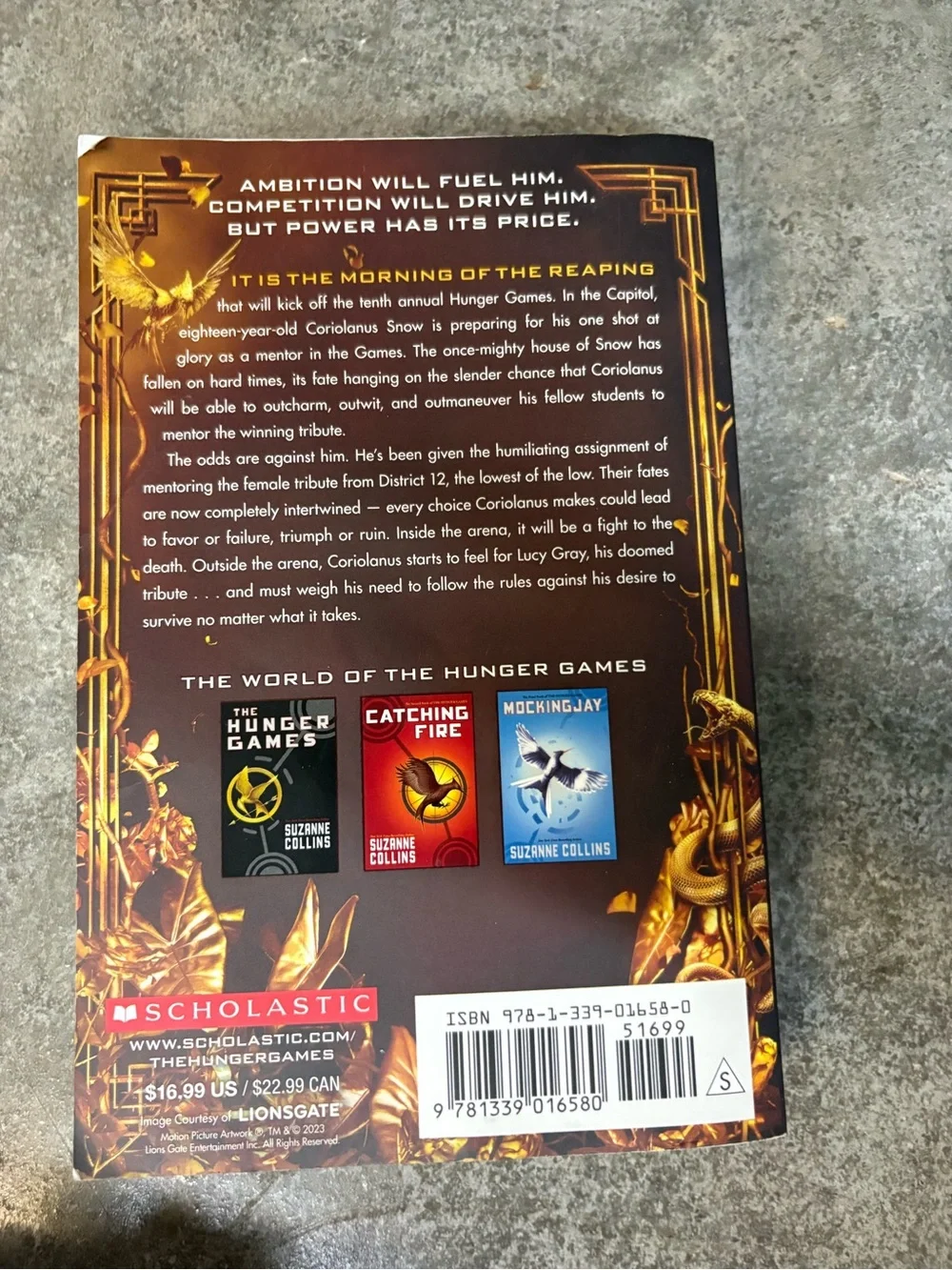 Suzanne Collins Hunger Games Ballad of Songbirds & Snakes PB Movie Tie-In 2023